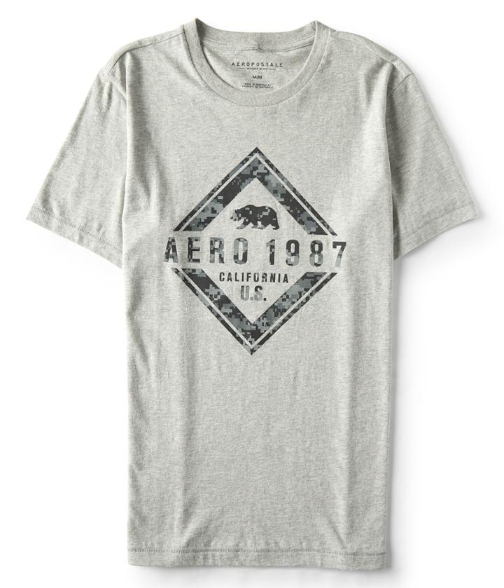Aeropostale Aeropostale Aero Bear Diamond Graphic Tee - Light Heather Grey, Xsmall
