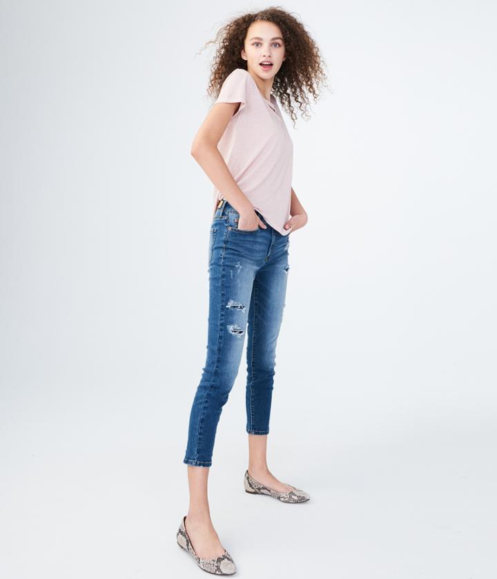 Aeropostale Aeropostale Seriously Stretchy High-waisted Crop Jegging - Medium Wash, 000r