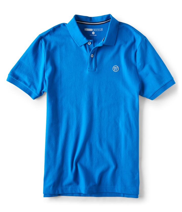 Aeropostale Aeropostale A87 Ny Solid Stretch Piqu Polo - Stratopshere, Xsmall