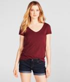 Aeropostale Aeropostale Solid Hampton V-neck Tee - Red Bark, Xsmall