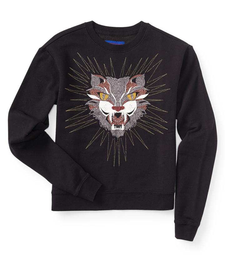 Aeropostale Aeropostale Fabulous Feline Crew Sweatshirt - Black, Xsmall