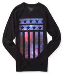 Aeropostale Long Sleeve Flag Thermal Tee