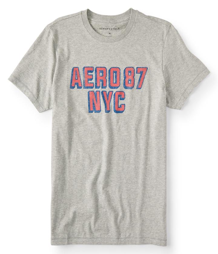 Aeropostale Aeropostale Aero 87 Nyc Graphic Tee - Light Heather Grey, Xsmall