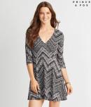 Aeropostale Prince & Fox Printed Wrap Front Fit & Flare Dress