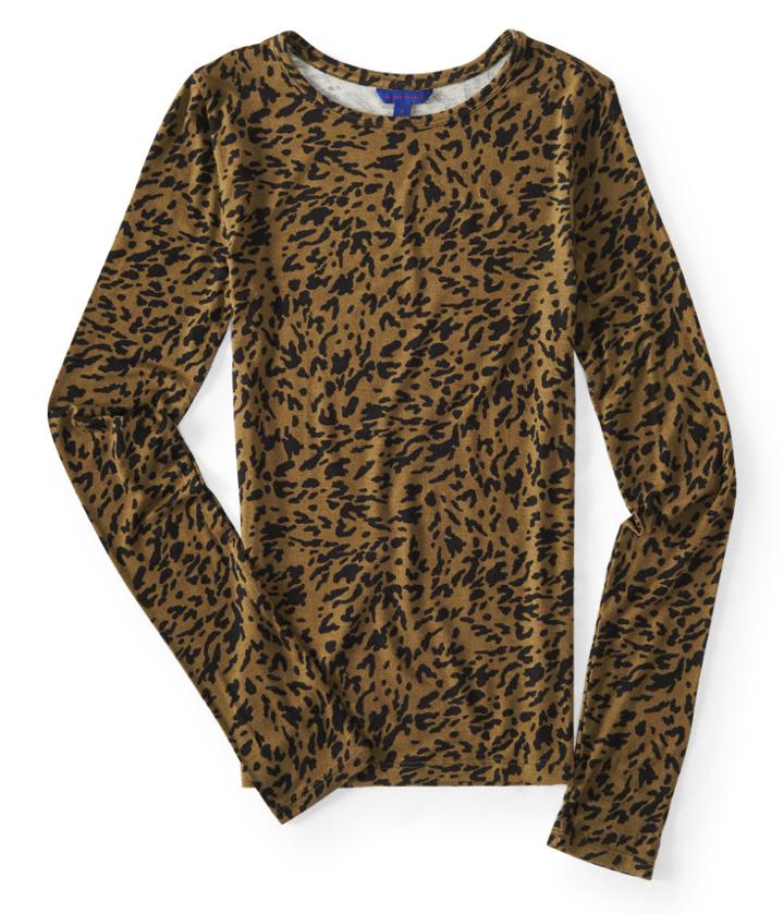 Aeropostale Aeropostale Long Sleeve Animal Print Layering Tee - Olive, Xsmall