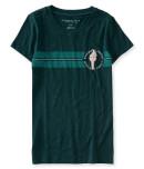 Aeropostale Chenille Torch Racing Stripe Graphic T