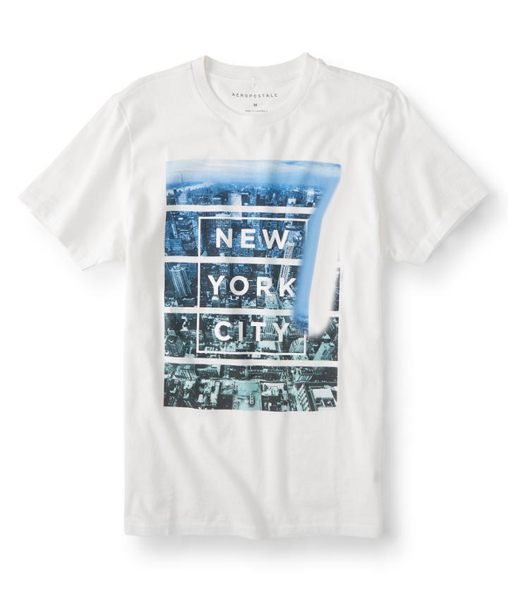 Aeropostale Aeropostale New York City Linear Photo Graphic Tee - Bleach, Xsmall
