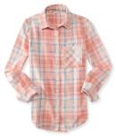 Aeropostale Long Sleeve Acid-wash Plaid Woven Shirt