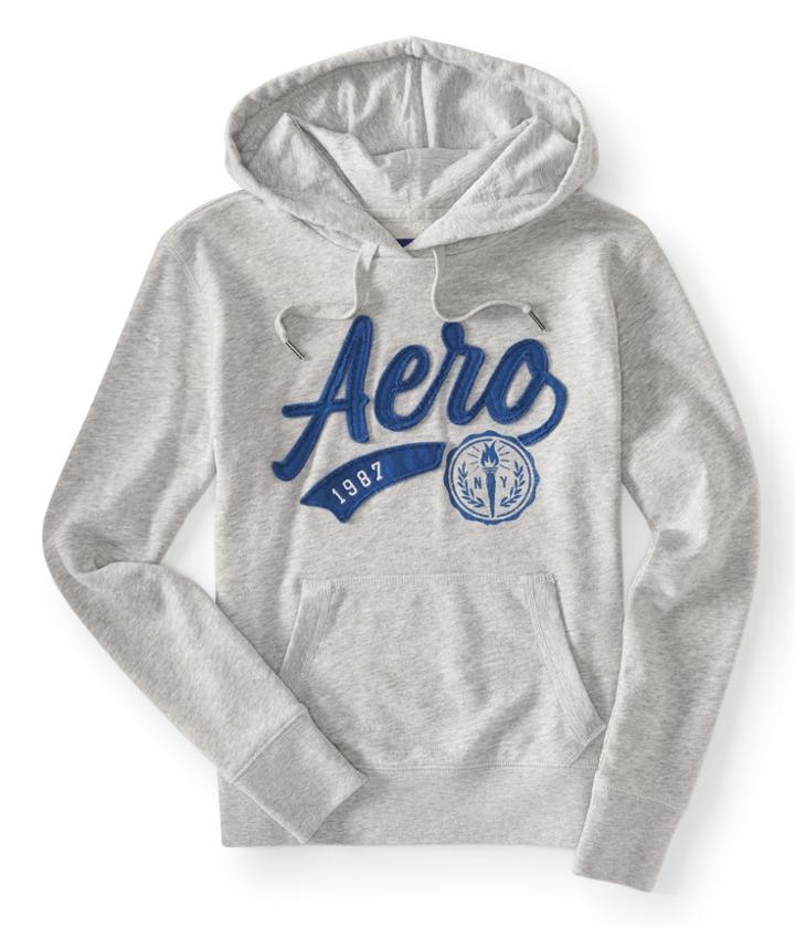 Aeropostale Aeropostale Aero Ny Torch Pullover Hoodie - Light Heather Grey, Xsmall
