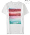 Aeropostale Brooklyn Calling Bar Stripe Sea Tee