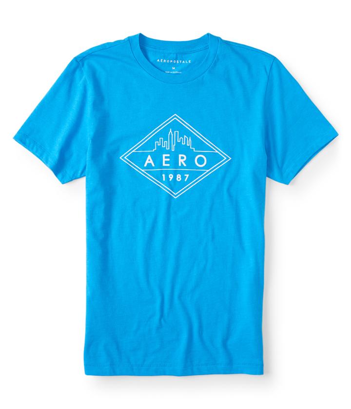 Aeropostale Aeropostale Diamond Skyline 1987 Graphic Tee - Blue, Xsmall