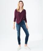 Aeropostale Aeropostale Long Sleeve Waffle V-neck Tee - Bold Burgundy, Xsmall