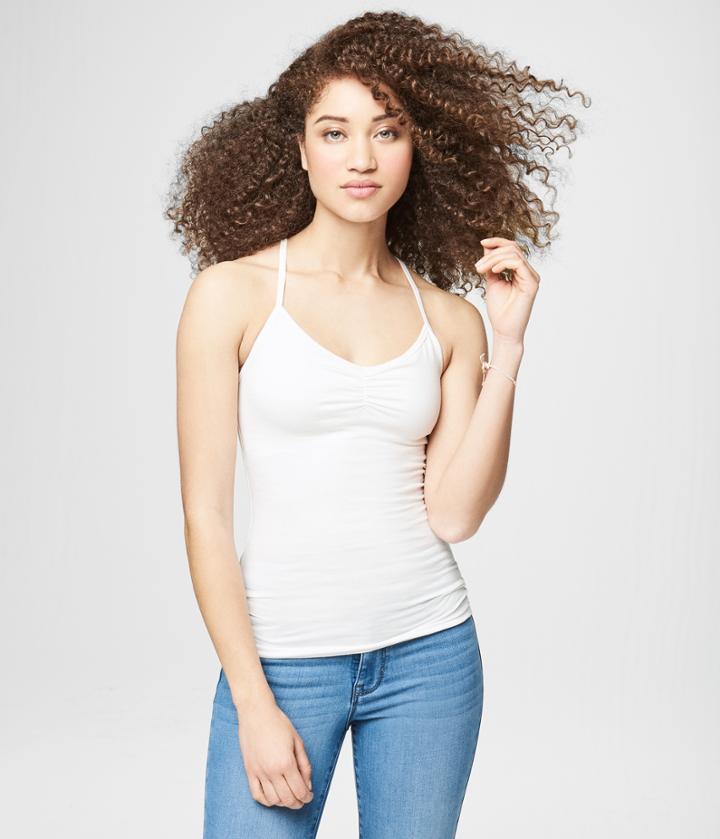 Aeropostale Aeropostale Lace-back Shelf Bra Cami - Floral White, Xsmall