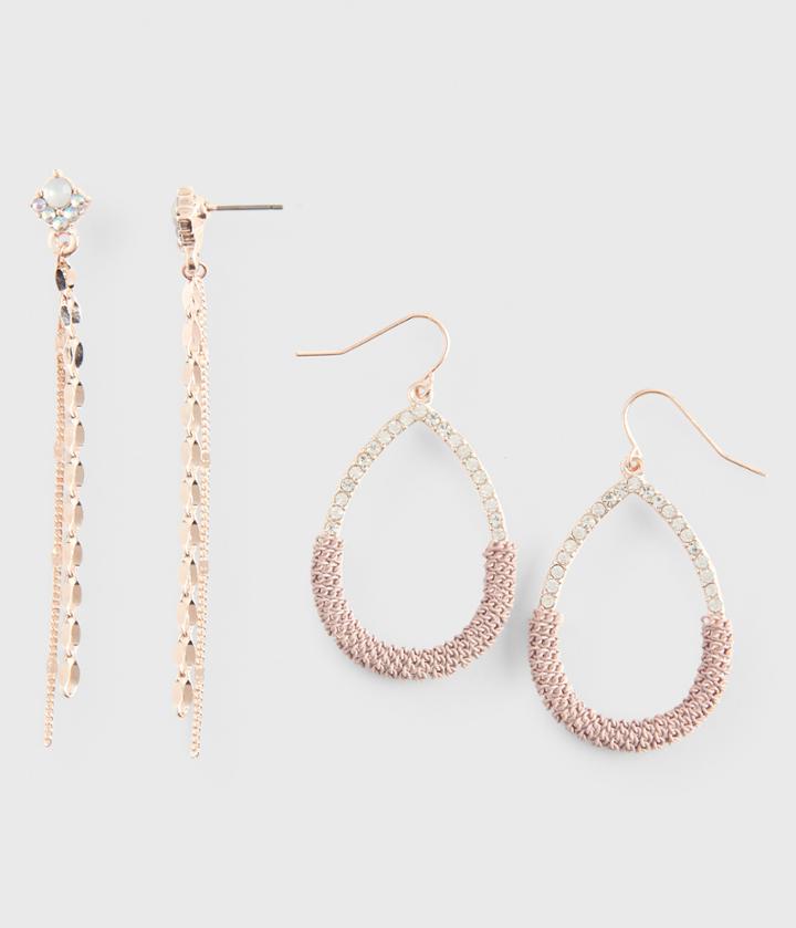 Aeropostale Aeropostale Shimmer Stud & Hoop Earring 2-pack - Multi