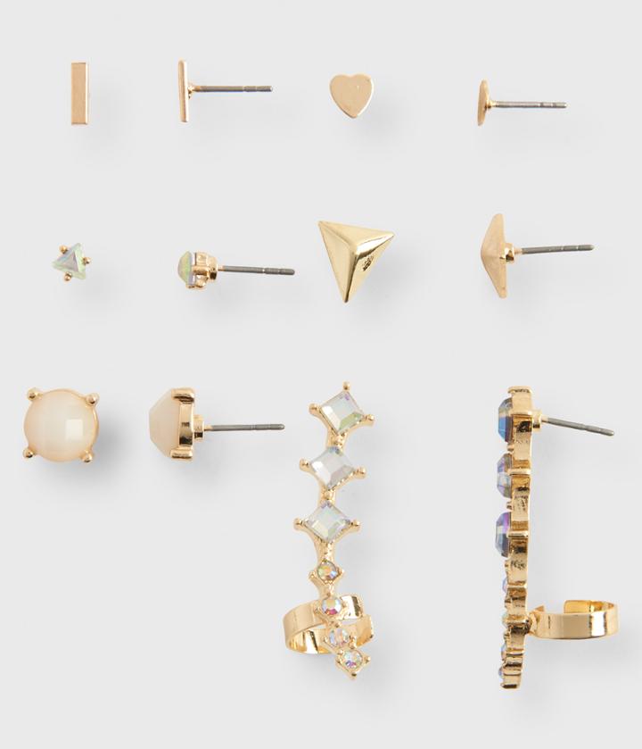 Aeropostale Aeropostale Dainty Geo Stud Earring 6-pack - Gold
