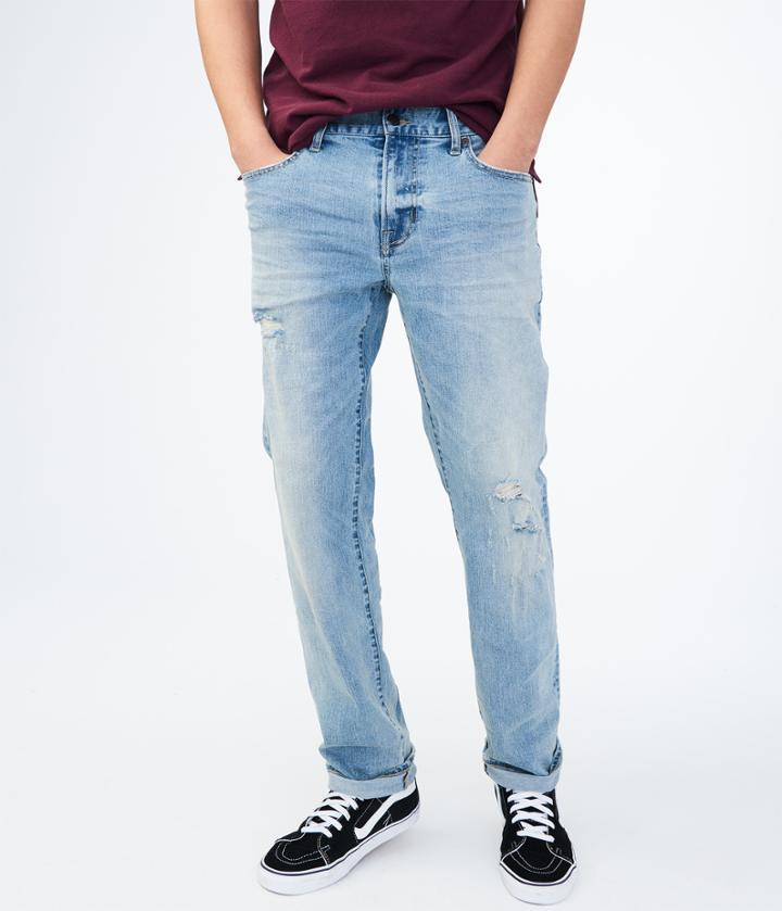Aeropostale Aeropostale Straight Medium Wash Destroyed Reflex Jean - Medium Wash, 27x28