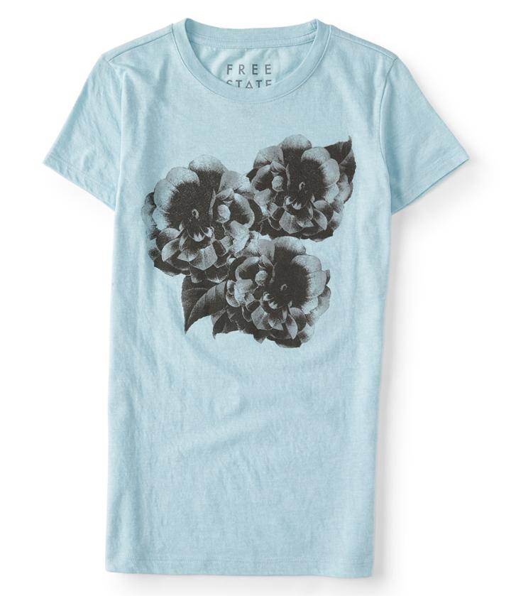Aeropostale Aeropostale Free State Photo Florals Graphic Tee - Blue, Xsmall