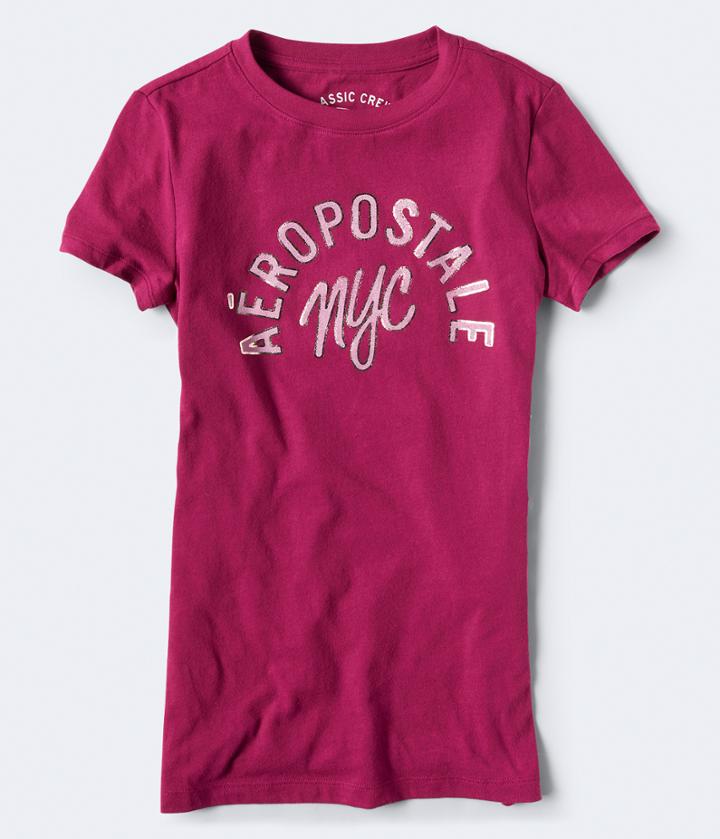 Aeropostale Aeropostale Nyc Foil Graphic Tee - Magenta, Small