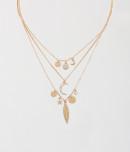 Aeropostale Feather Moon Tiered Short-strand Necklace