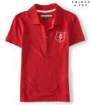 Aeropostale Prince & Fox Torch Shield Cropped Piqu Polo