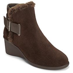 Aerosoles Gravel Wedge Boot, Dark Brown Suede