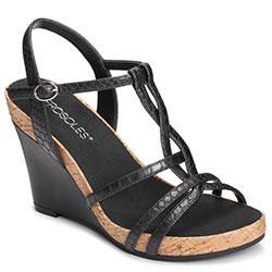 Aerosoles Plush Song Wedge, Black Snake