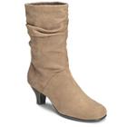 Aerosoles Wise N Shine Boot, Taupe Faux Suede