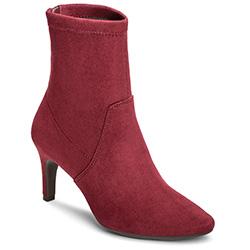 Aerosoles Excess Bootie, Wine Faux Suede