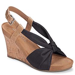 Aerosoles Plush Pillow Wedge, Black Canvas