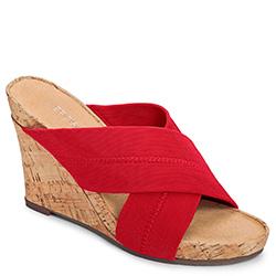 Aerosoles Party Plush Wedge, Red Fabric