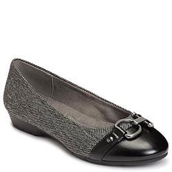 Aerosoles Ultrabrite Ballet Flat, Black/gray Suede