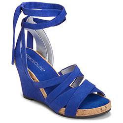 Aerosoles Lilac Plush Wedge, Blue Fabric