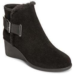 Aerosoles Gravel Wedge Boot, Black Suede