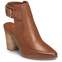 Aerosoles Square Up Bootie, Dark Tan Leather