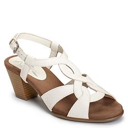 Aerosoles Base Level Heeled Sandal, White Snake
