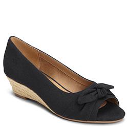 Aerosoles Ship Deck Wedge, Black Fabric