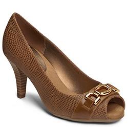 Aerosoles Good Lux Peep-toe Heel, Dark Tan Snake