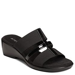 Aerosoles Flaunt Closed-toe Sandal, Black Patent