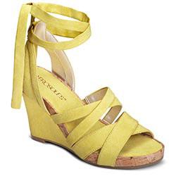 Aerosoles Lilac Plush Wedge, Yellow Fabric