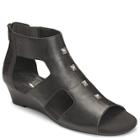 Aerosoles Layette Closed-toe Sandal, Black Leather