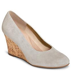 Aerosoles Partnership Wedge, Gray Suede/faux Metallic