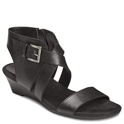 Aerosoles Propryetor Closed-toe Sandal, Black Leather