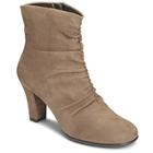 Aerosoles Good Role Bootie, Taupe Faux Suede