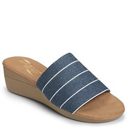Aerosoles Florida Wedge Slide, Denim Stripe