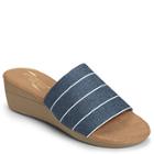Aerosoles Florida Wedge Slide, Denim Stripe