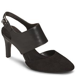 Aerosoles Exit Lane Pump, Black Lea/blk Sue