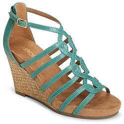 Aerosoles Great Plush Wedge, Turquoise Pu