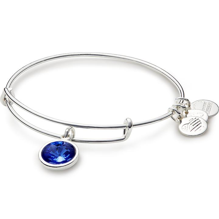 Alex And Ani September Birth Month Charm Bangle With Swarovski  Crystal, Shiny Silver Finish