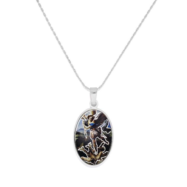 Alex And Ani Saint Michael Expandable Necklace, Shiny Silver Finish