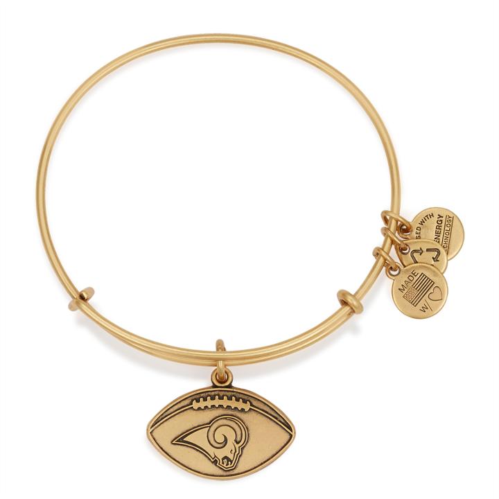 Alex And Ani Los Angeles Rams Football Charm Bangle, Rafaelian Gold Finish